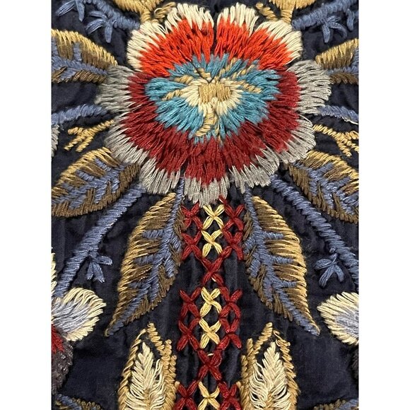 Johnny Was Navy Embroidered Blouse - Picture 14 of 16